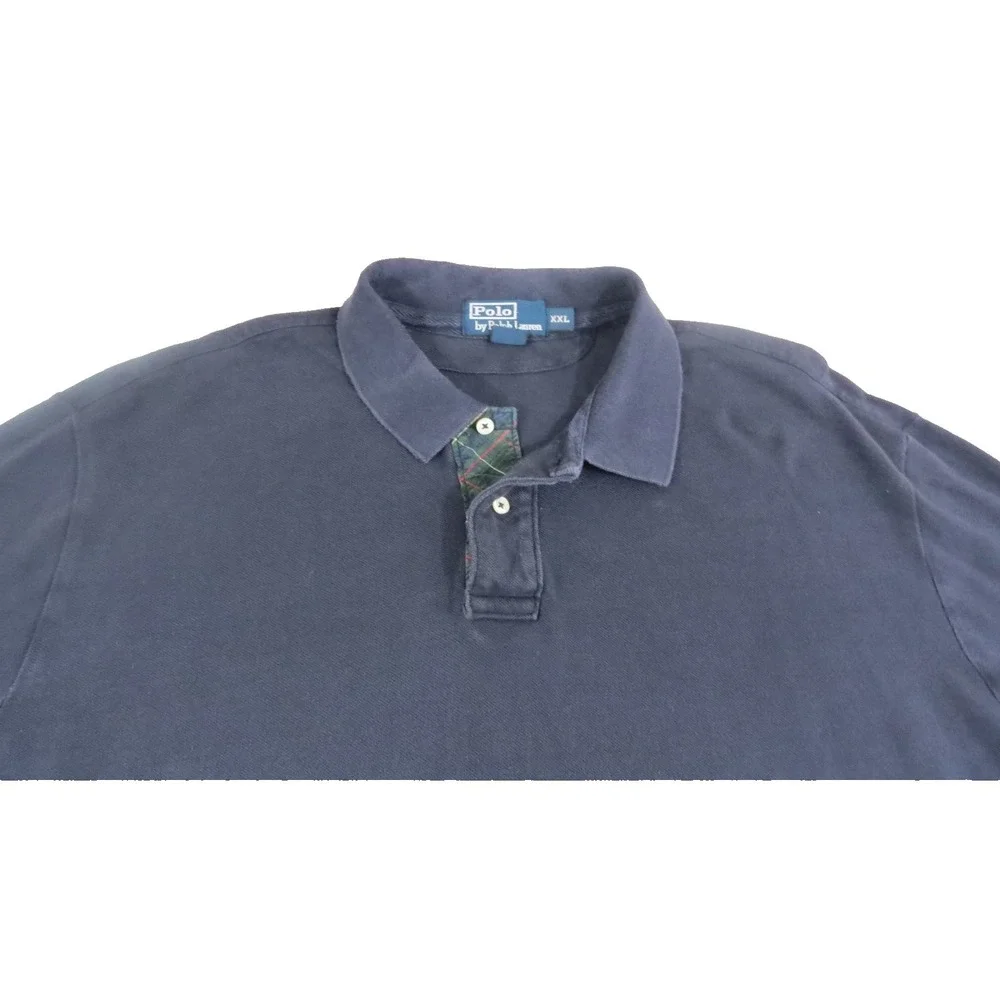 Polo Ralph Lauren Long Sleeve Polo Shirt Navy Blue Mens XXL Cotton Classic Pique